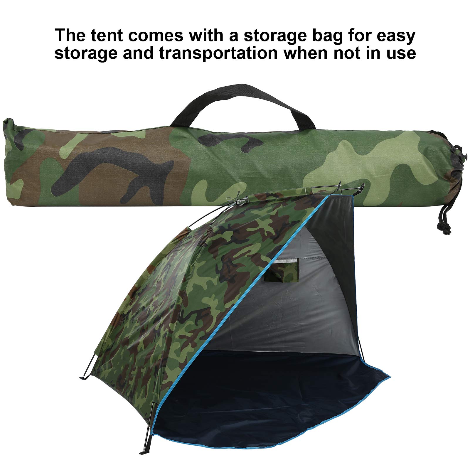 BuyWeek Angelzelt, Outdoor Camping Zelt Tragbarer Wasserdichter Tarnung Sonnenschirm 2 Personen Zelt für Angeln Camping Picknick
