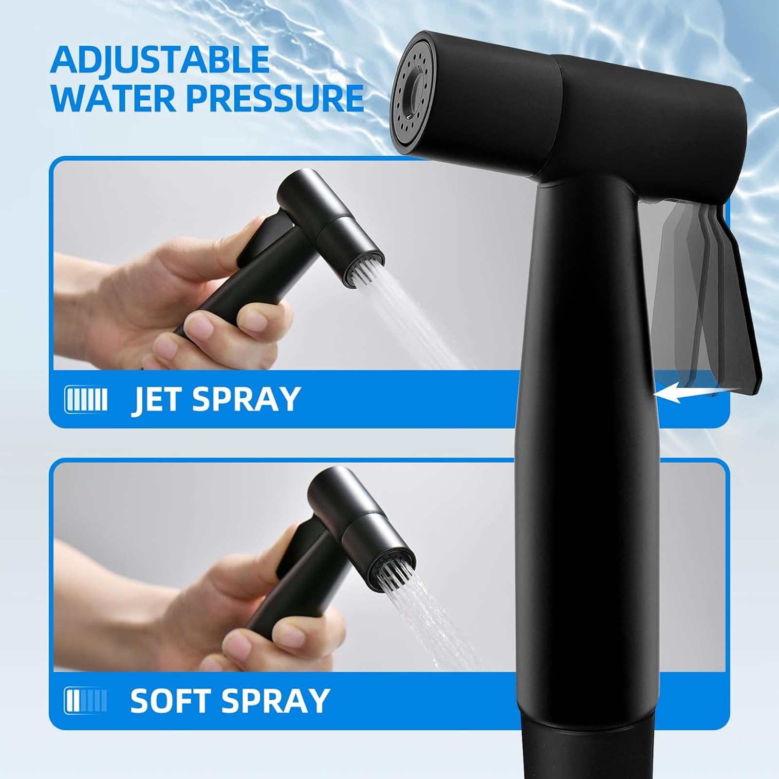 Doccetta Per Bidet In Acciaio Inox - Idroscopino Per WC, Lavandino, Con Gancio, Controllo Pressione - Foto 10