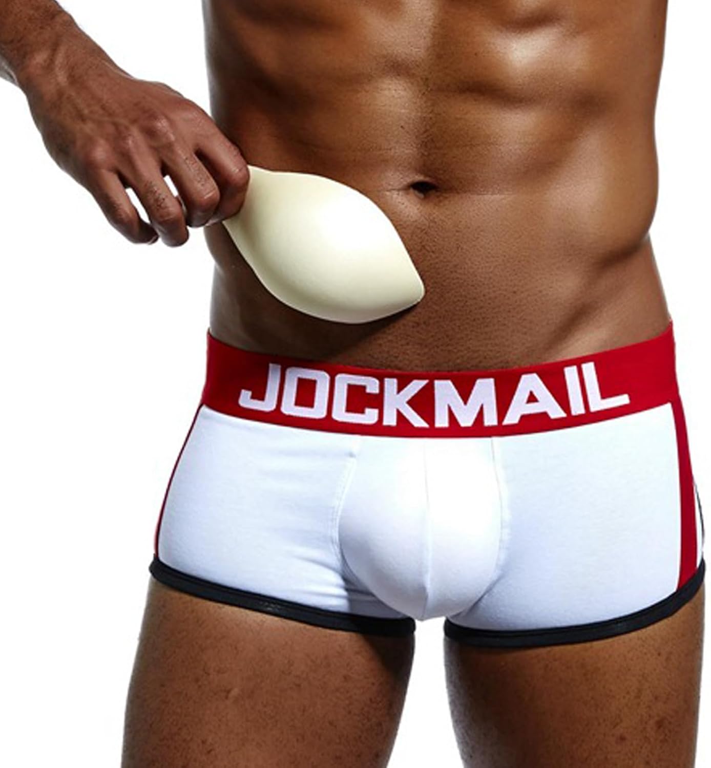JOCKMAIL Men's Boxer Briefs Cotton Stretch Underwear Mens Padded Boxers Removable Front Cup Bulge Enhancing Underwear