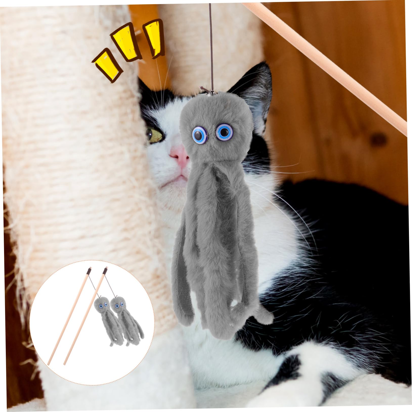 Happyyami 10stücke Interaktive Katzenspielzeuge Oktopus Für Spannende Spielstunden Lustiger Katzen-Teaser Zur Stressbewältigung Und Stärkung Der Tier-Mensch-bindung