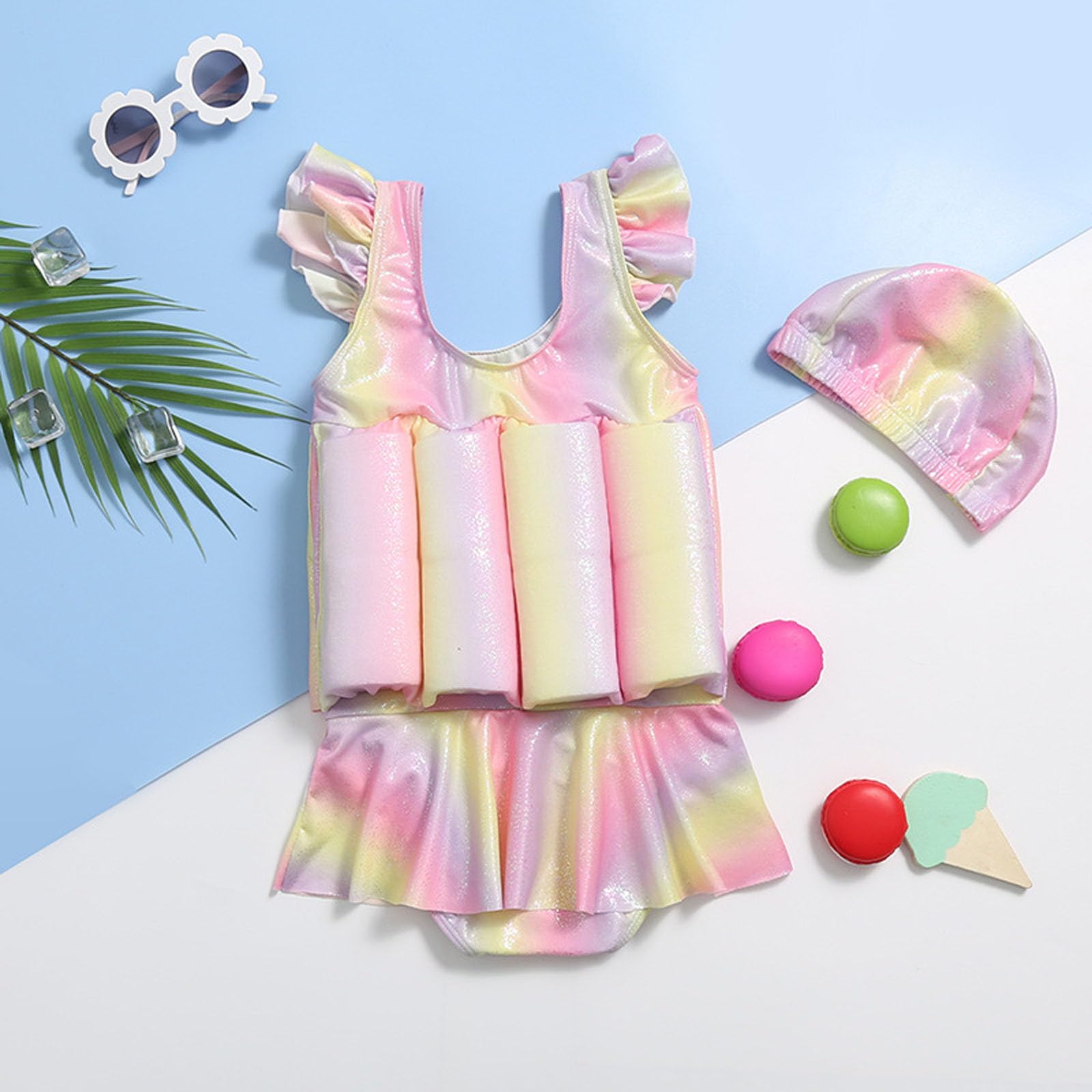 Générique Maillots de Bain Fille, Flottant Manche Courte Flottabilité Maillot de Bain BouéE IntéGré Maillots BéBé GarçOn Flotteur Piscine Bébé Garçon Maillot Flottant Enfants Fille Tout Petit