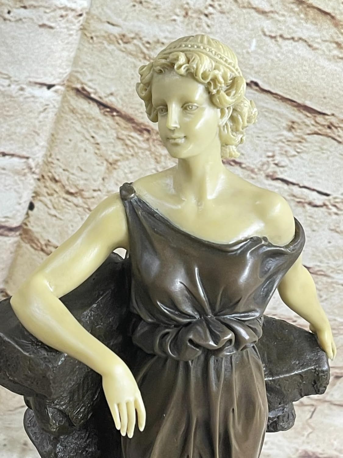 Grand Tour Bronze Bust of Roman Or Greek God - Goddess Sculpture Marble Figurine Hot Cast Handmade Art by Finery Bronze
