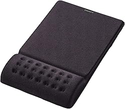 Elecom Comfy MP-095BK Mouse Pad with Integrated Wrist Rest, Anti-Fatigue, Soft, Black