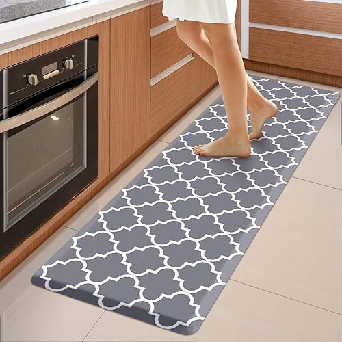 Miniatura 47 de WISELIFE Alfombra de Cocina Acolchada Antifatiga, 17.3" x 60", Alfombras de Cocina Antideslizantes Impermeables de PVC Resistente, Alfombra Rojo