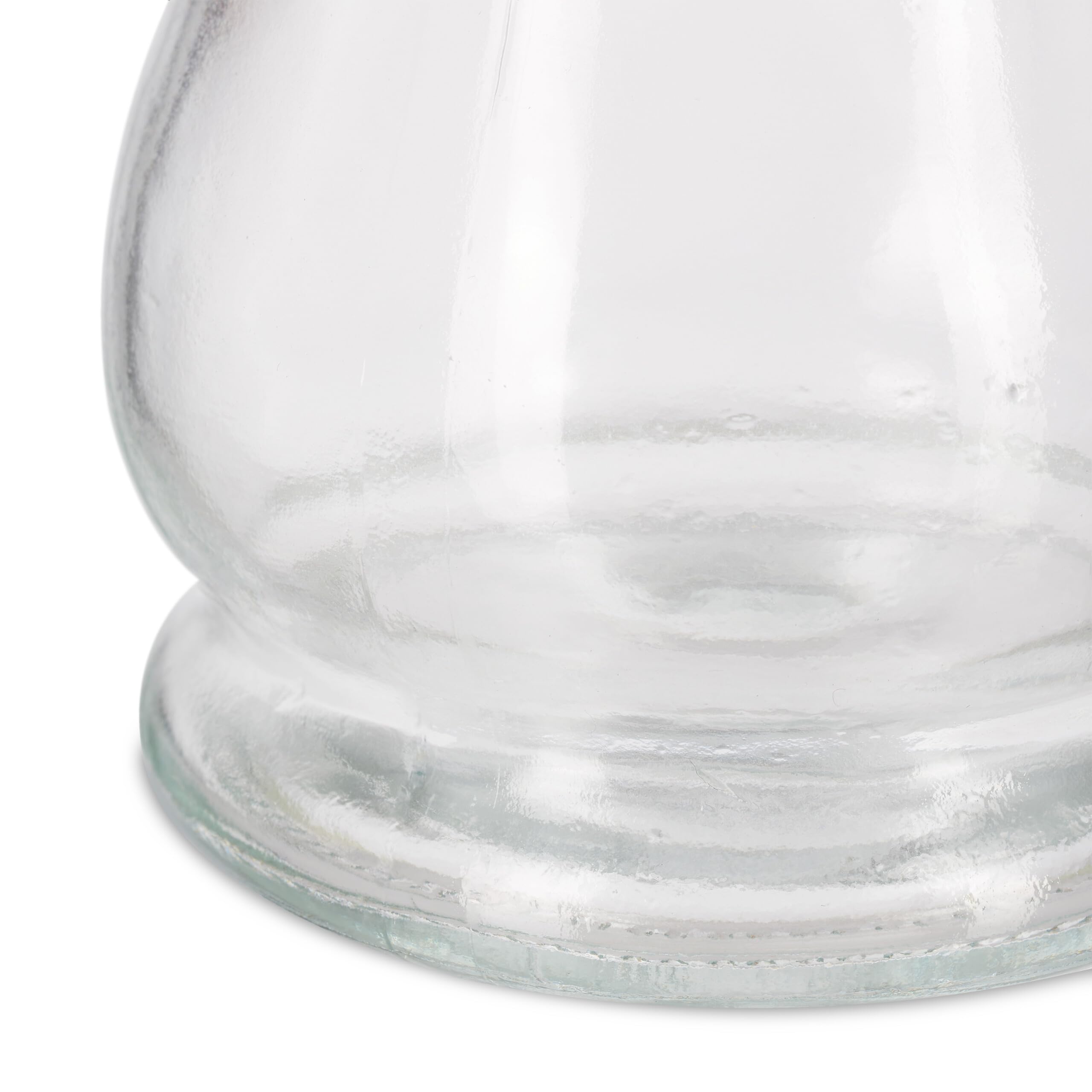 Relaxdays Photophore en Verre, Lot de 12, Porte-Bougie avec Anse Noire, 3 Tailles, Rond, Transparent