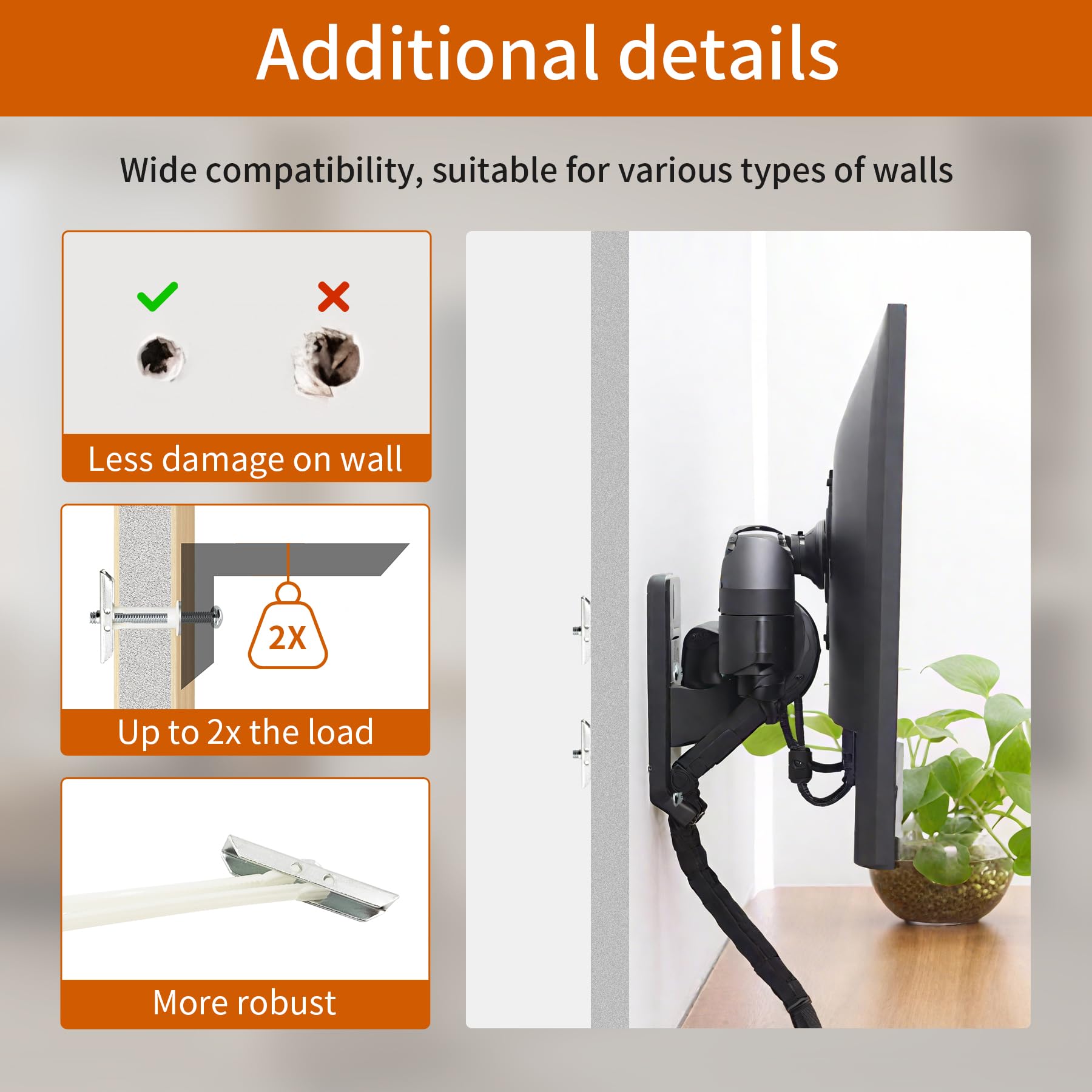Anclajes resistentes para paneles de yeso con tornillos y arandelas de 1/10.2 cm-20, 100 unidades, anclajes de pared de metal con pernos, soporta hasta 270 libras, ideal para paneles de yeso, hormigón