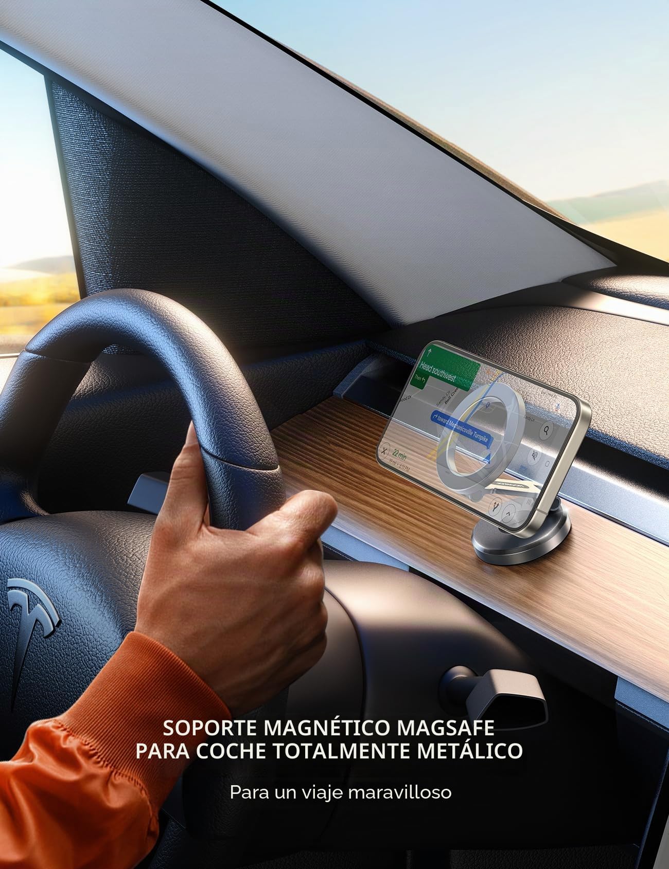 JOYROOM Soporte Móvil Coche Magsafe [Aleación Plegable & 360° Rotación] Soporte Magnetico Movil para Salpicadero, Soporte Magsafe Coche con imán 20XN55 para iPhone 15 14 13 12 & Fundas MagSafe