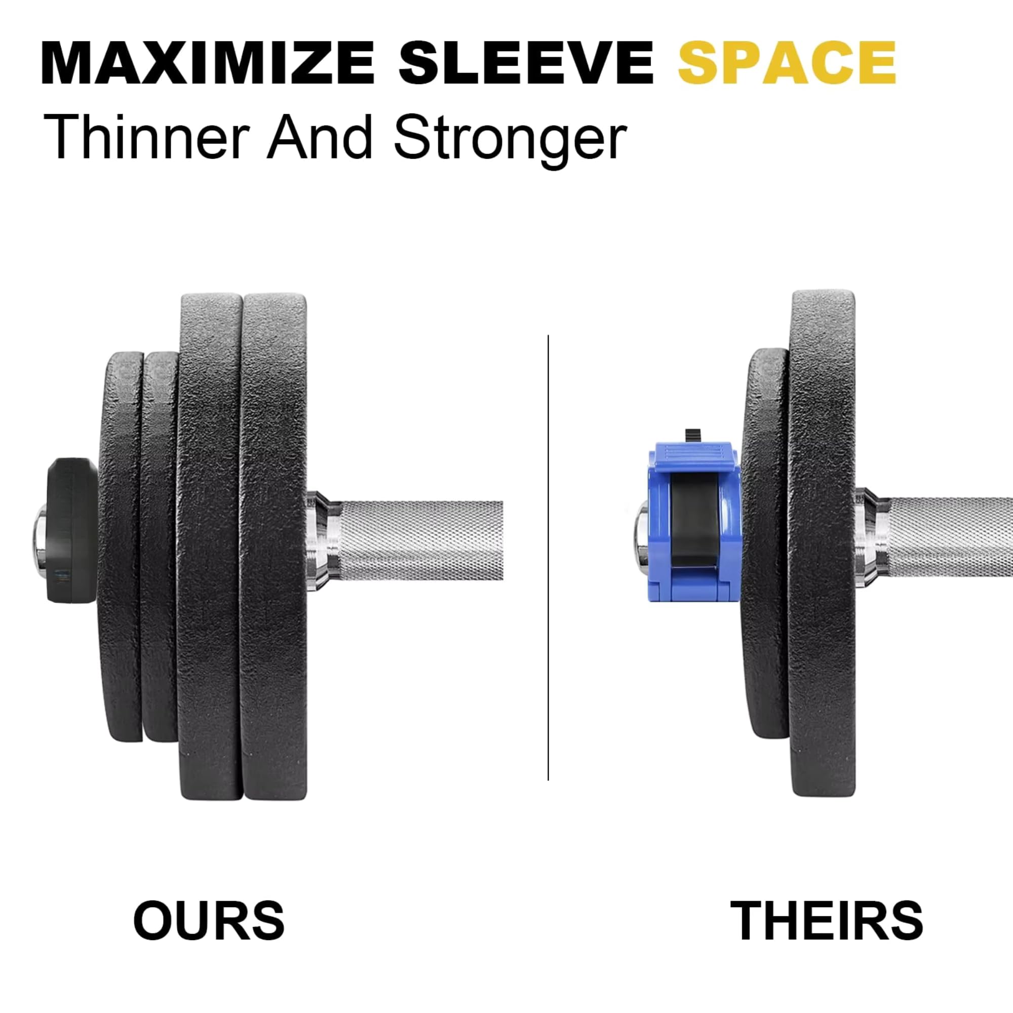 Langhantel-Klemmen, 2 Stück, 5,1 cm Stangenclips, rutschfest, Schnellspanner, olympische Gewichtheben, Verriegelungsplatten, Krafttraining
