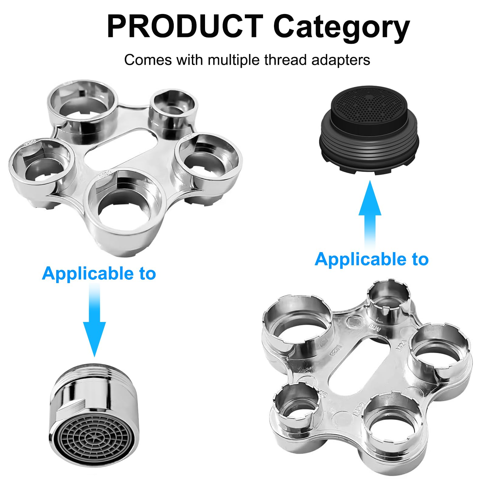 Efficient Water Flow Adjusting Tool, 10 in 1 Faucet Aerator Removal Tool, Multi-Use Faucet Aerator Key - Image 3