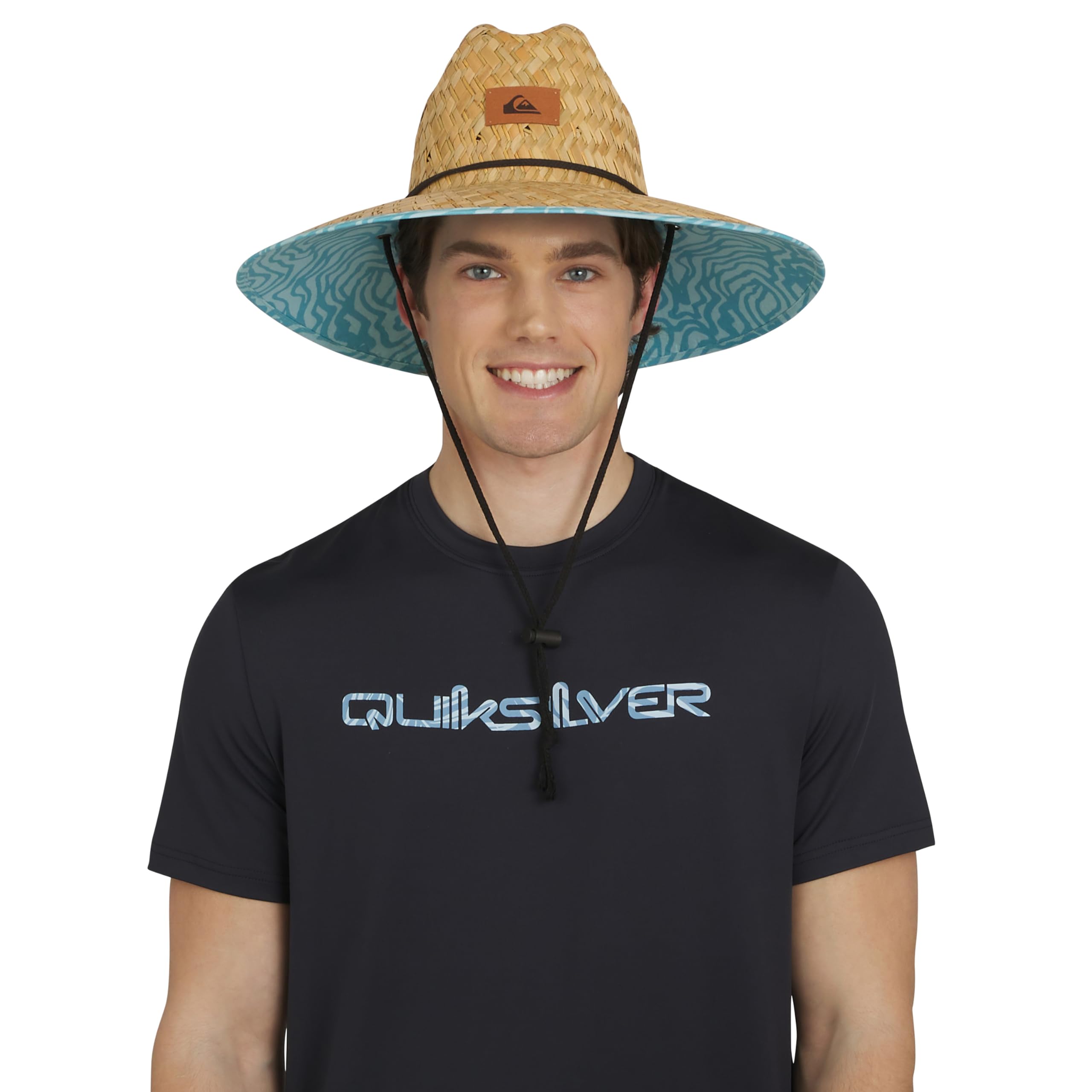 Quiksilver Men's Wide Brim Outdoor Lifeguard Straw Sun Hat, Limpet Shell, L-XL