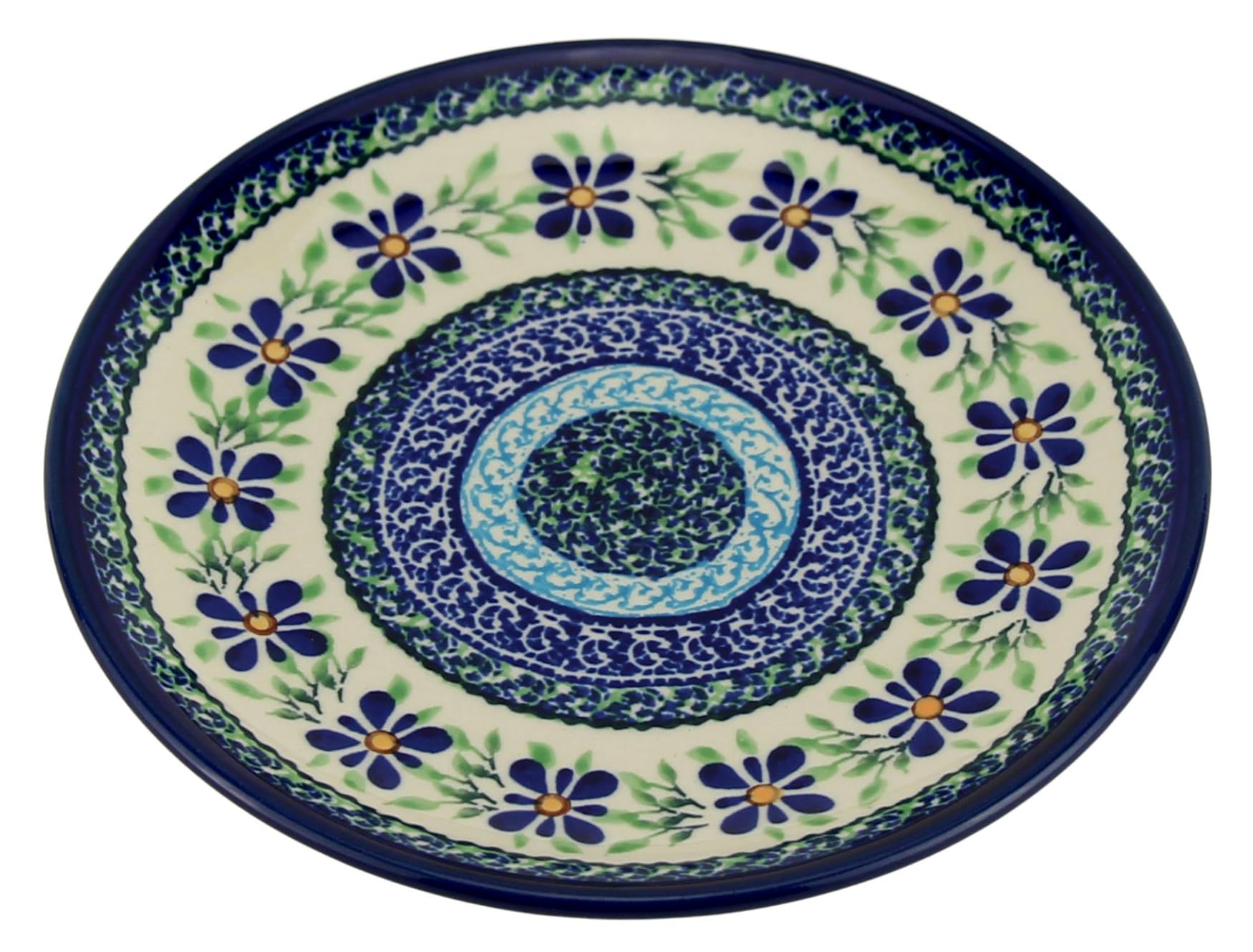 Polish Pottery Plate 7.5 Inch From Zaklady Ceramiczne Boleslawiec #Gu-814-du121 Unikat Pattern, 7.5 Inch Diameter