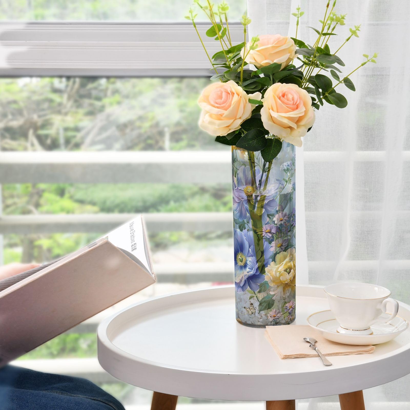 Amazon.com: Bulletgxll Large Flowers Clear Plastic Vases 4