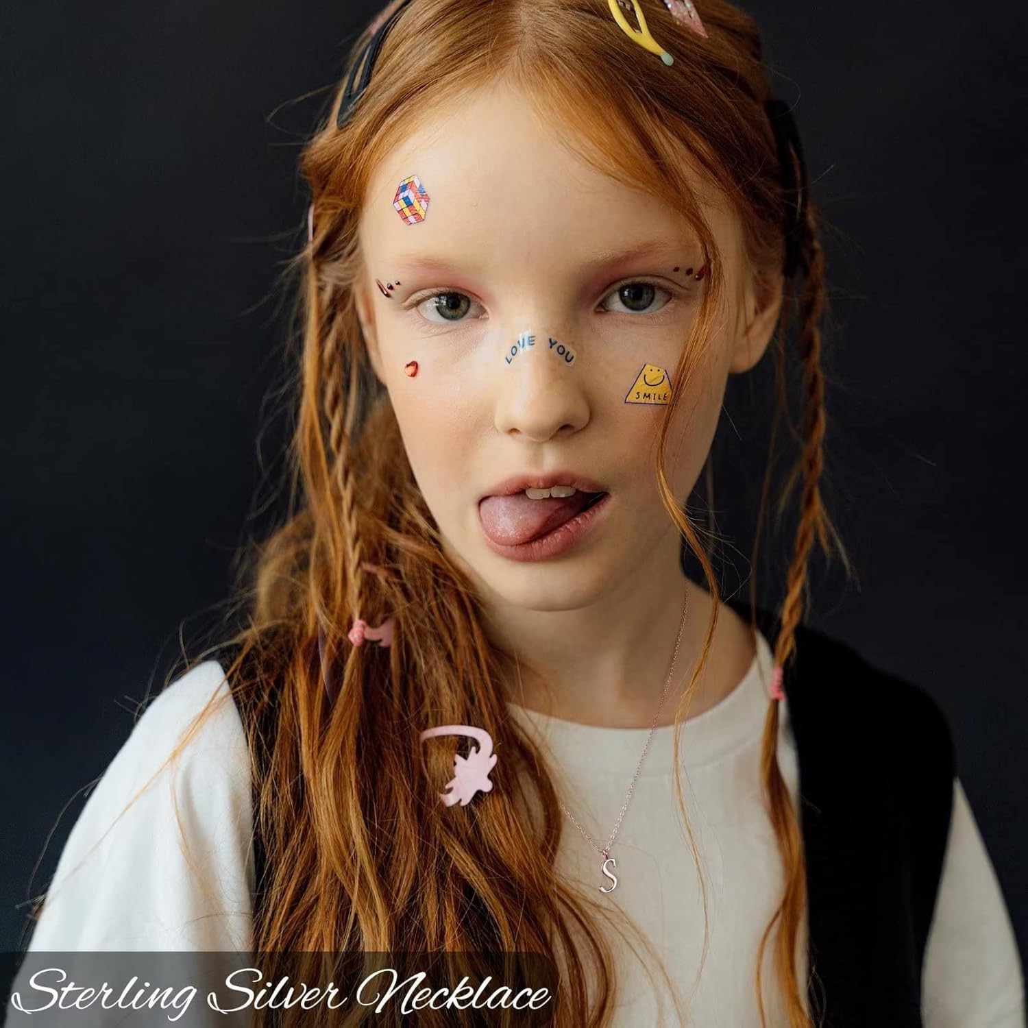 Yoosteel Valentines Gifts for Kids Her- S925 Sterling Silver Initial Necklaces for Women Teen Girls Sterling Silver Cursive Initial Necklace Jewelry Birthday Gifts for Girls - Image 2