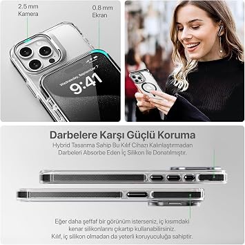 Luxo Series High Quality Case Compatible with Magsafe for Minesk iphone 16 Pro Max Ultra Transparent Appearance And Ergonomic Design With Stand (Black, 16 Pro Max)
