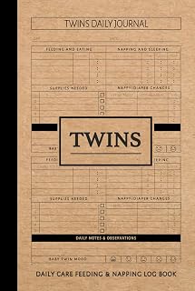 Twins Daily Care Feeding Napping Log Book: Journal to Record Feeds, Sleeps, & Needed Supplies. Ideal for Parents, Nannies, Nurseries, & Kindergartens