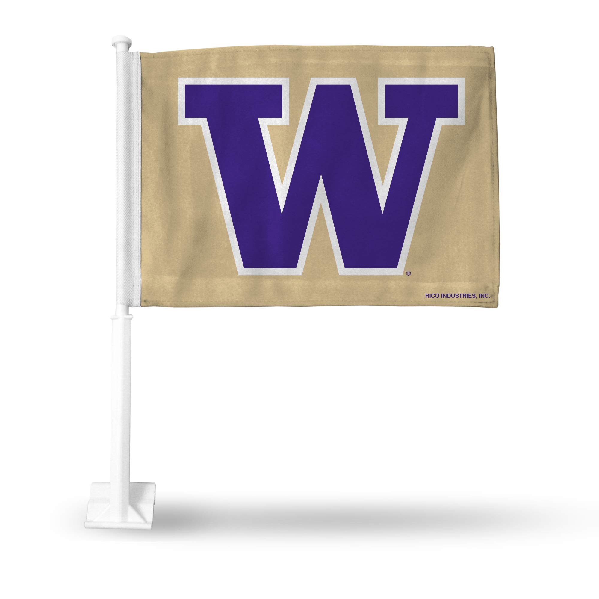 Rico Industries NCAA Washington Huskies Gold Double Sided Double Sided Car Flag - 16