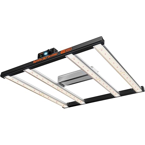 Spider Farmer SE3000 LED Grow Light, 300W Dimmable Full Spectrum, 3x3ft Coverage, App Control & Dimming Daisy Chain Bar Style Grow Lamp for Indoor Plants