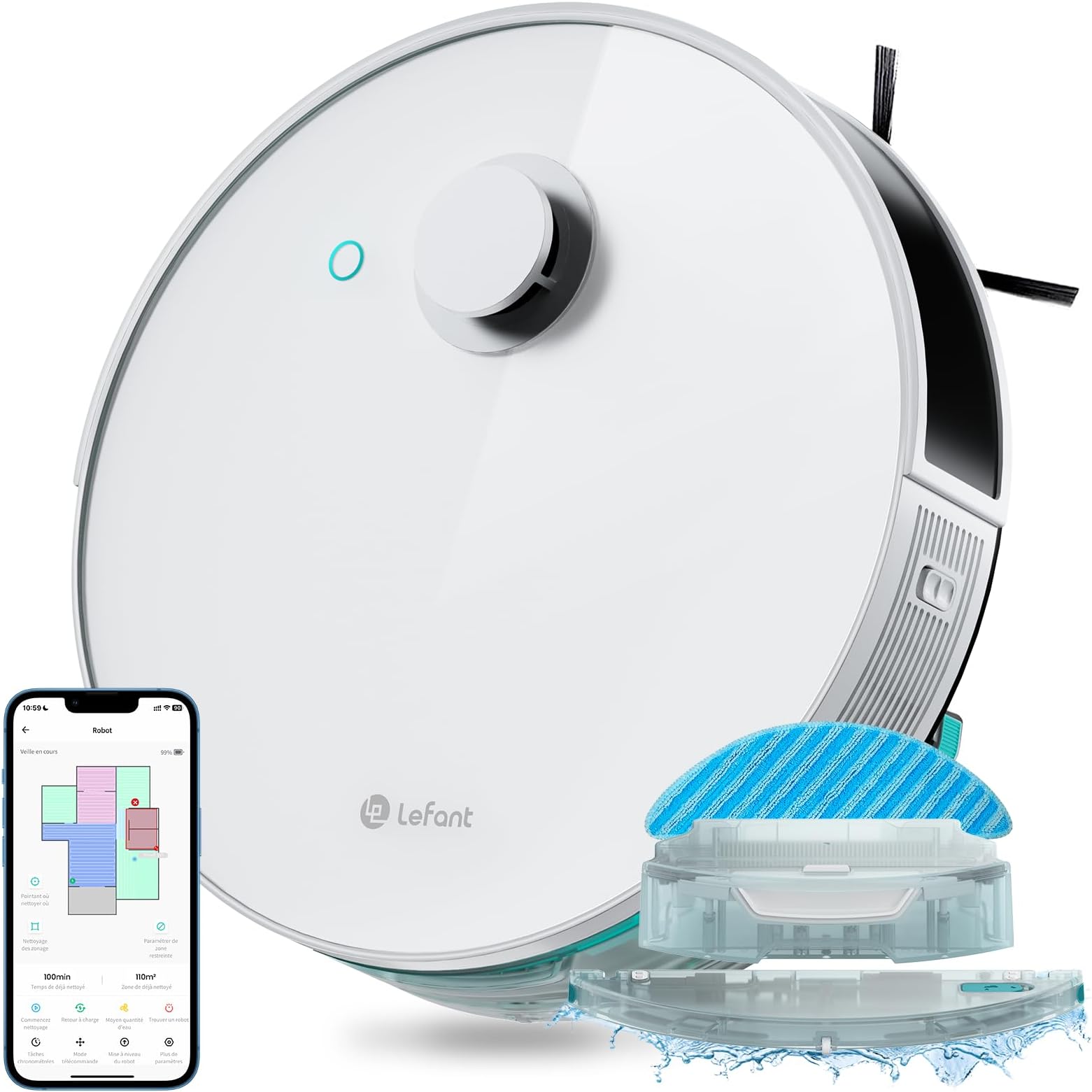 N3 Robot Vacuum and Mop Combo, Precision Mapping with Lidar & dToF Sensors, Max 4000Pa Suction, Ultrasonic Carpet Detection, Robotic Vacuum Cleaner with Sonic Mopping, WiFi/App/Alexa Control