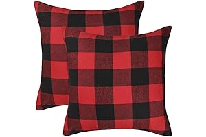 4TH Emotion Farmhouse Christmas Red Plaid Pillow Covers for Home Holiday Decor,...
