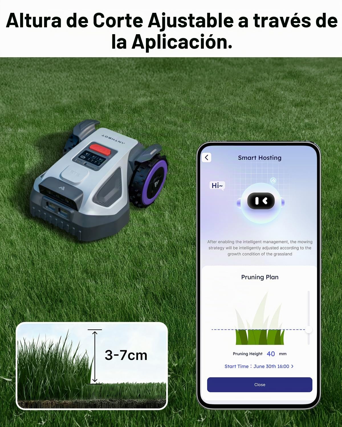 ANTHBOT Robot cortacésped M5 con Refugio antilluvia