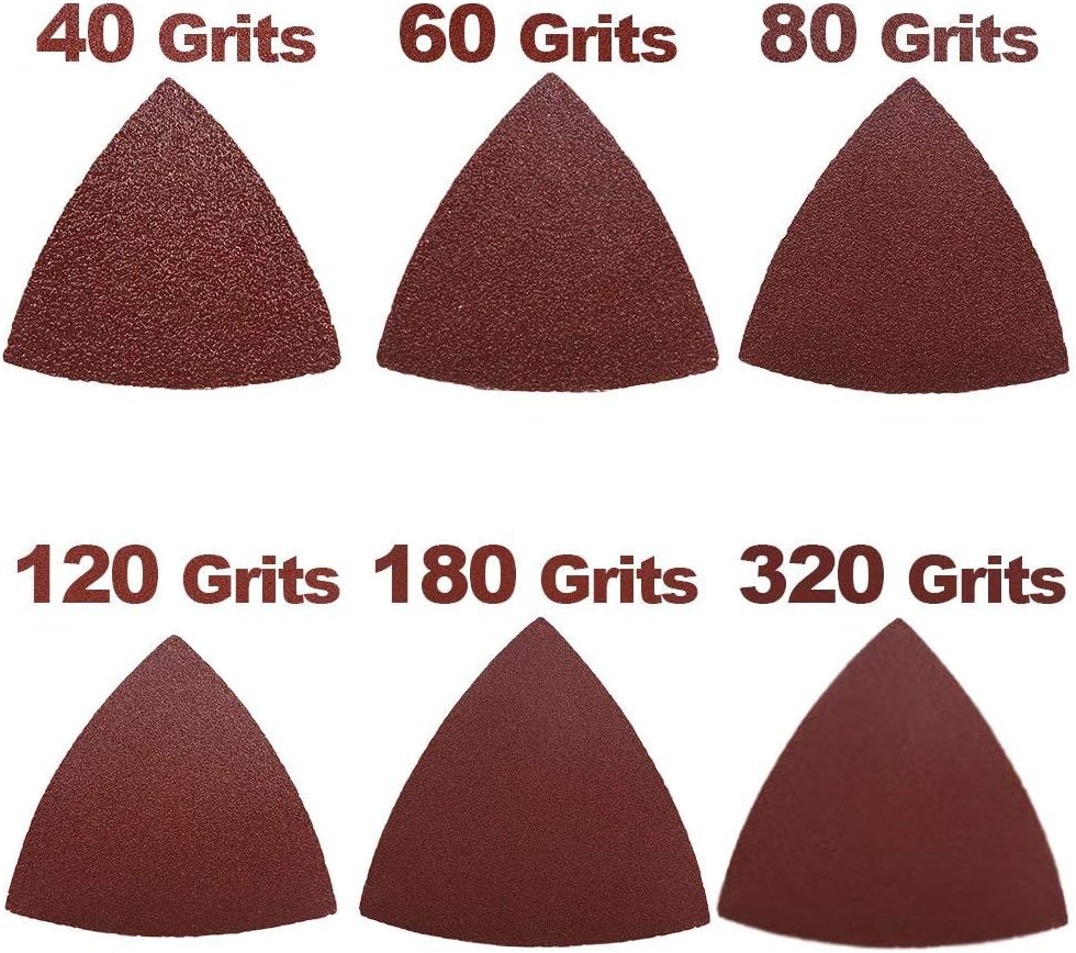 HIFROM Replace 320 Grists Sanding Paper 80mm Triangular Hook & Loop Abrasive Sandpaper Oscillating Multi Tool (25pcs)