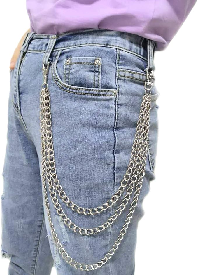Honbay Unisex Hip Hop Punk Trousers Chain Wallet Chain Jeans Pant Chain