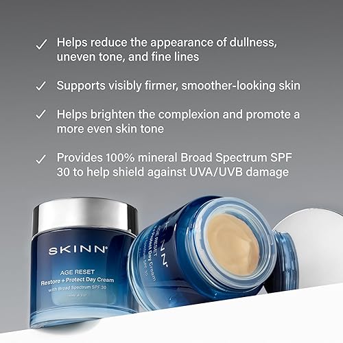 Miniatura 3 de SKINN Age Reset, Crema facial de día antienvejecimiento con SPF 30, hidratante facial de corrección múltiple ligera diaria que reafirma, hidrata e