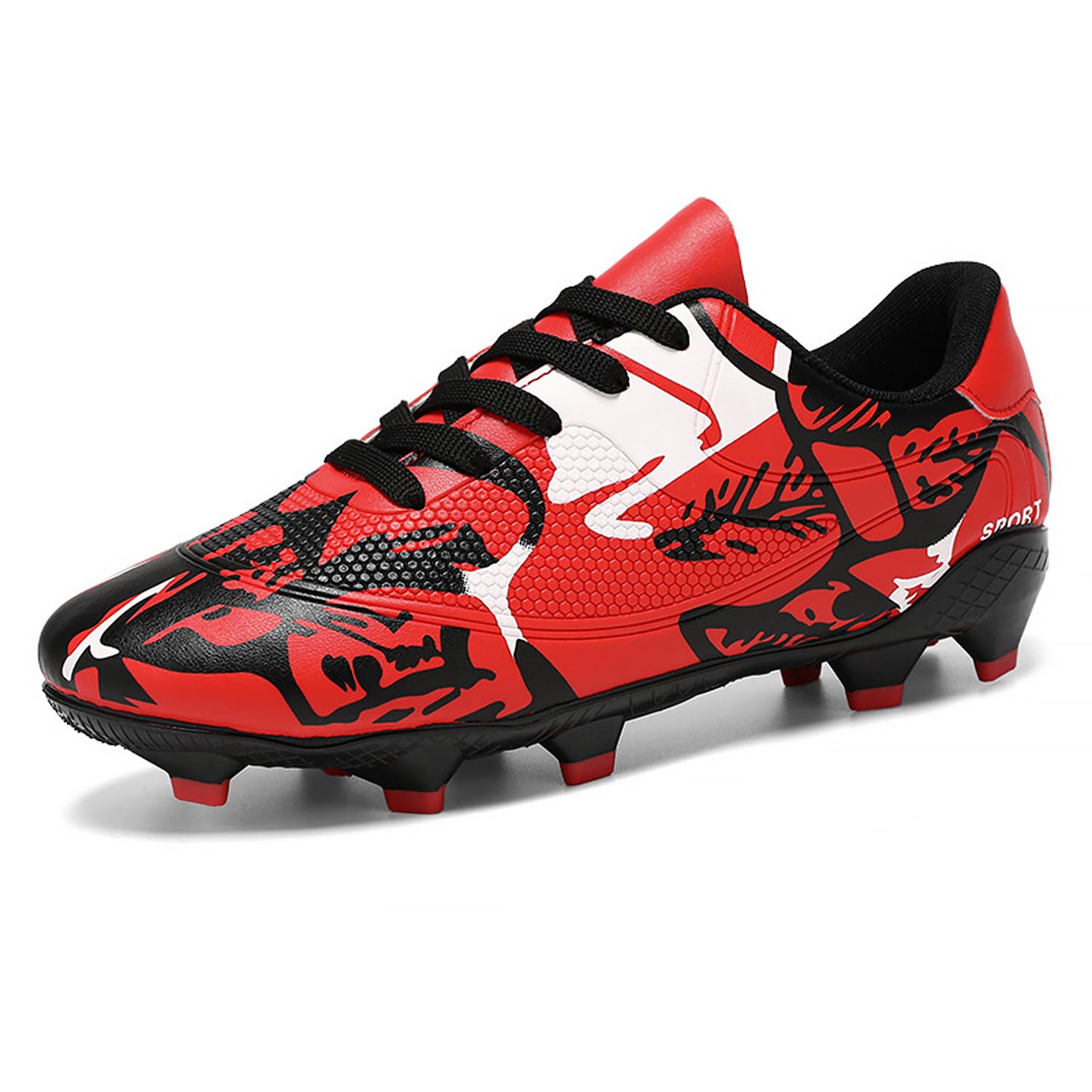 IUSTAOCN Football Shoes - High-Performance with Traction, Control & Durability for The Field Red (red, Adult, Men, Small, Alpha, US Footwear Size System, Narrow)