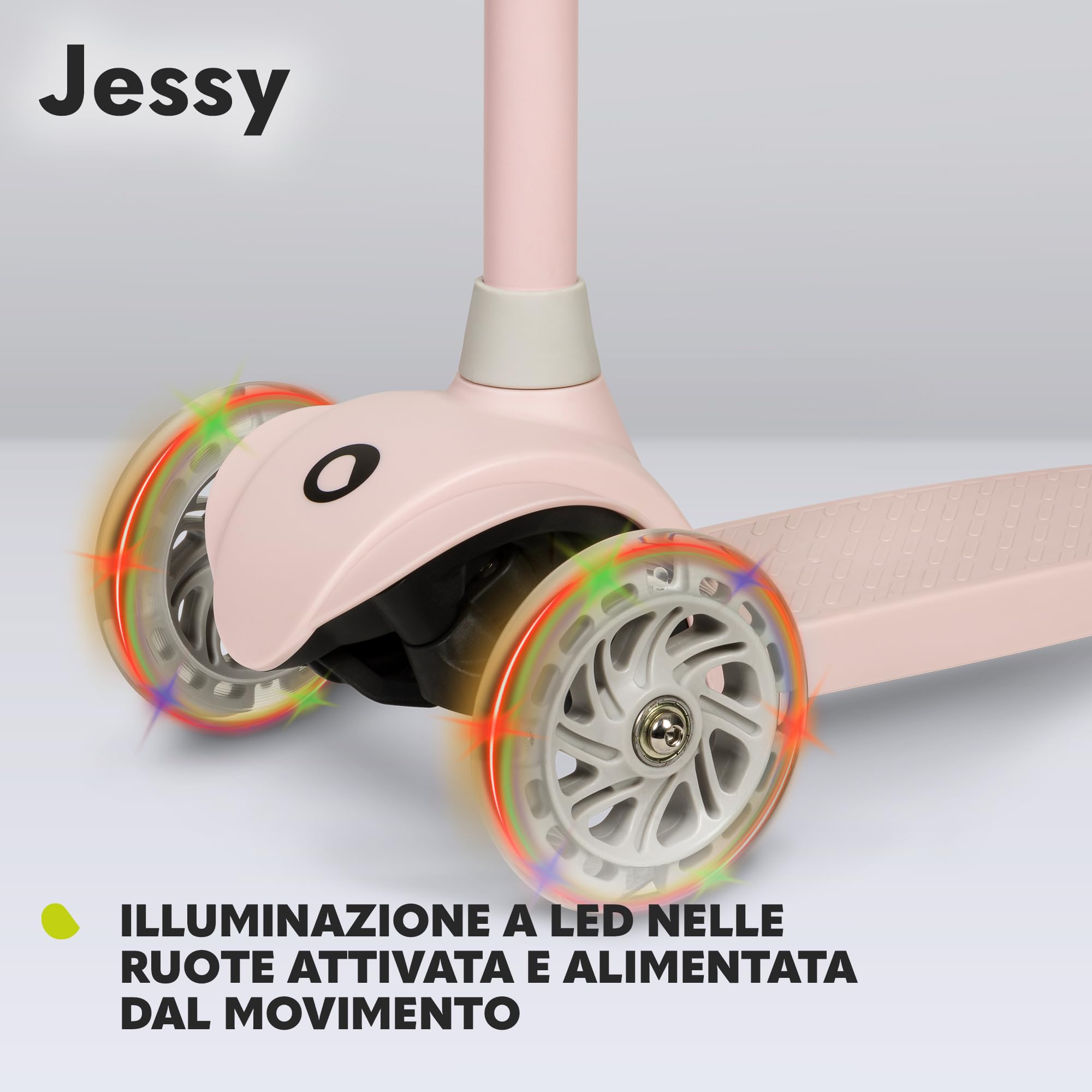 LIONELO Jessy Scooter de Equilibrio para niños de 3 años hasta 50 kg, Scooter de 3 Ruedas Ligero con Ajuste de Altura, Ruedas LED, Plataforma Antideslizante