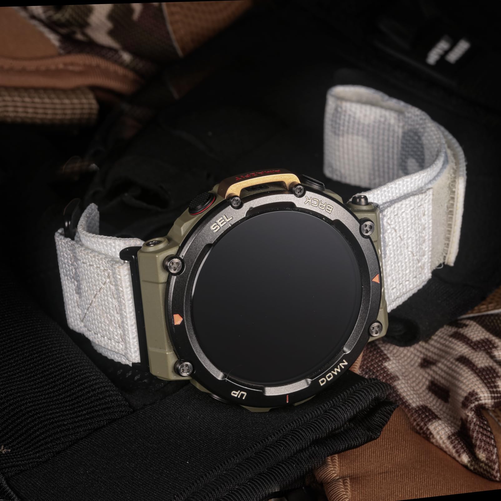 Bracelet de montre compatible avec Huami Amazfit T-Rex/T-Rex 2/T-Rex Pro/T-Rex Ultra, bracelet de sport en nylon avec motif camouflage militaire