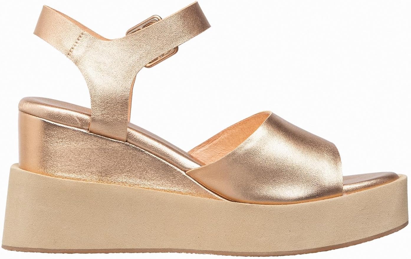 Antelope Wedge Platform Sandals Open Toe Buckle Ankle Strap Wedge Dressy Platform June Leather Sandals for Women