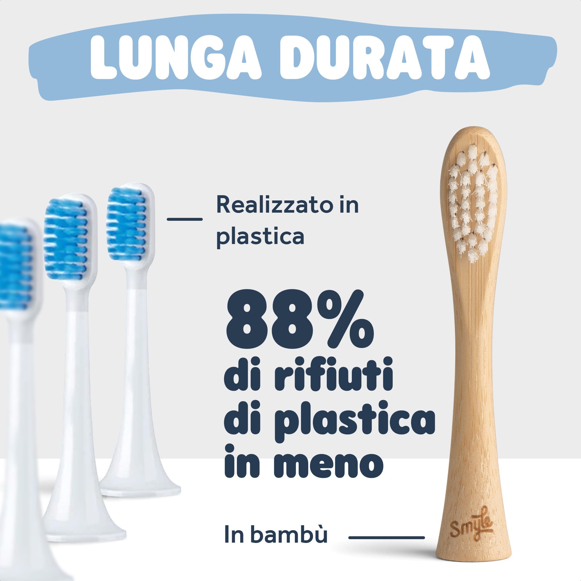 Smyle Spazzolino sonico con sensore, durata della batteria di 3 mesi, timer intelligente e 5 modalità di pulizia e impermeabile (Rosa Pastello)