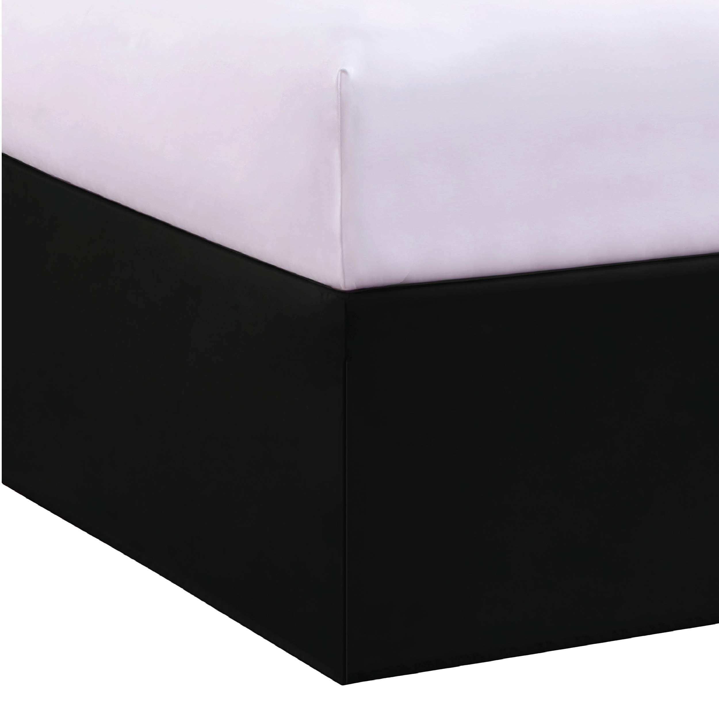 Bed Maker’s Never Lift Your Mattress Bed Skirt, Designed for Box Spring Beds, Split Corners, 14 Inch Drop Length, Queen, Black