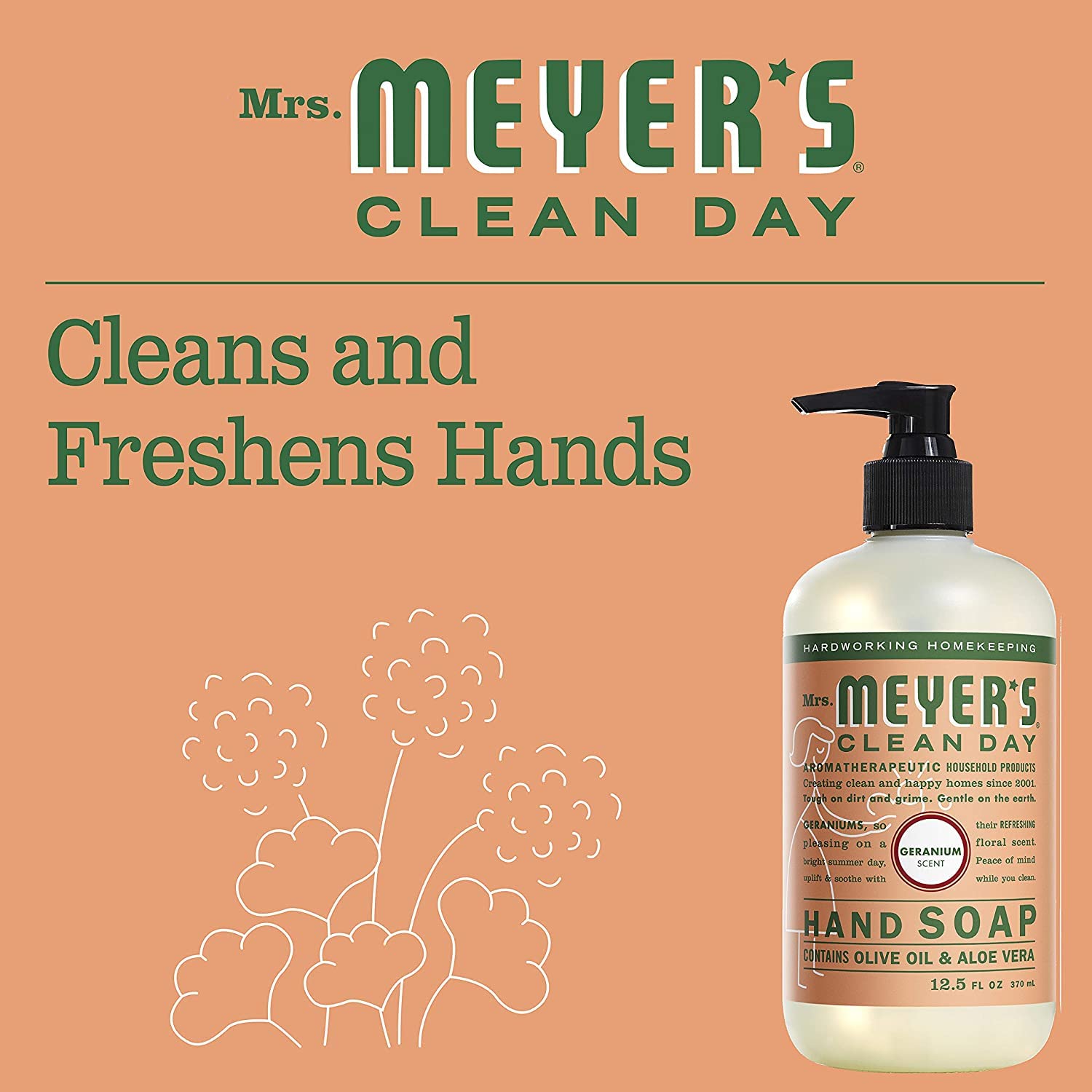 Mrs. MEYER'S CLEAN DAY Hand Soap, Refill Variety Pack Soaps Made to Clean and Freshen Hands