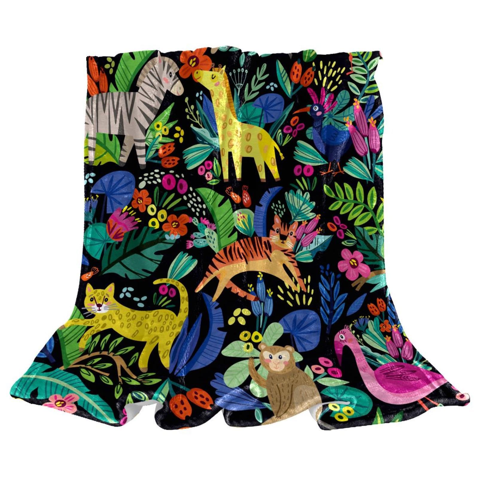 Couverture de canapé imprimée fleur d'animaux pour des soirées cocooning