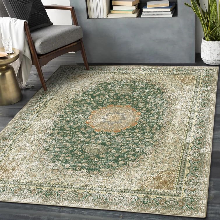 Alfombra vintage antideslizante y fácil de limpiar para un hogar seguro