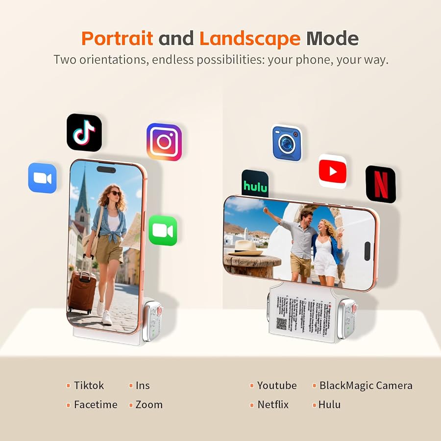 COMITOK MOCA - iPhone Camera Grip - for Native Camera Control with Removable Remote & Built-in Keychain, Magnetic Phone Camera Grip No Need App Support iOS26/17/18, Fun Shot Magnetic Grip with 1/4 Nut - image 9