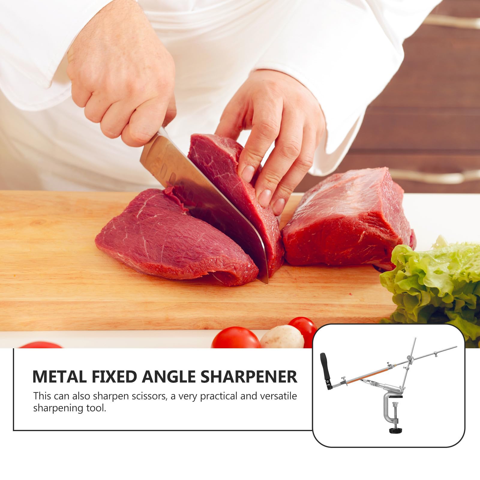SHINEOFI Afilador de Cuchillos de Metal Ángulo Fijo, Herramienta Multifuncional para Cocina Fácil de Mantener, Adecuado para Instalar en Encimera o Estufa
