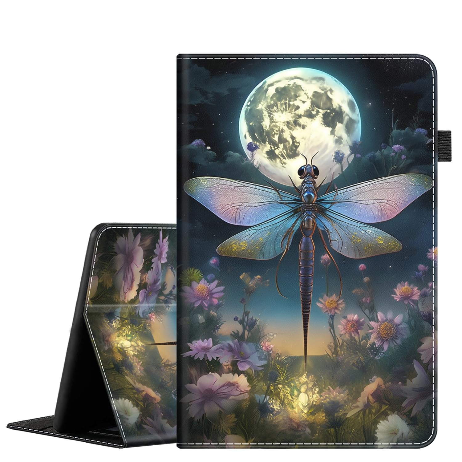 Case for All-New Amazon Fire Max 11 Tablet (13th Generation, 2023 Release), Multi-Angle Stand Smart Protective Cover with Auto Wake/Sleep, Dragonfly Moon