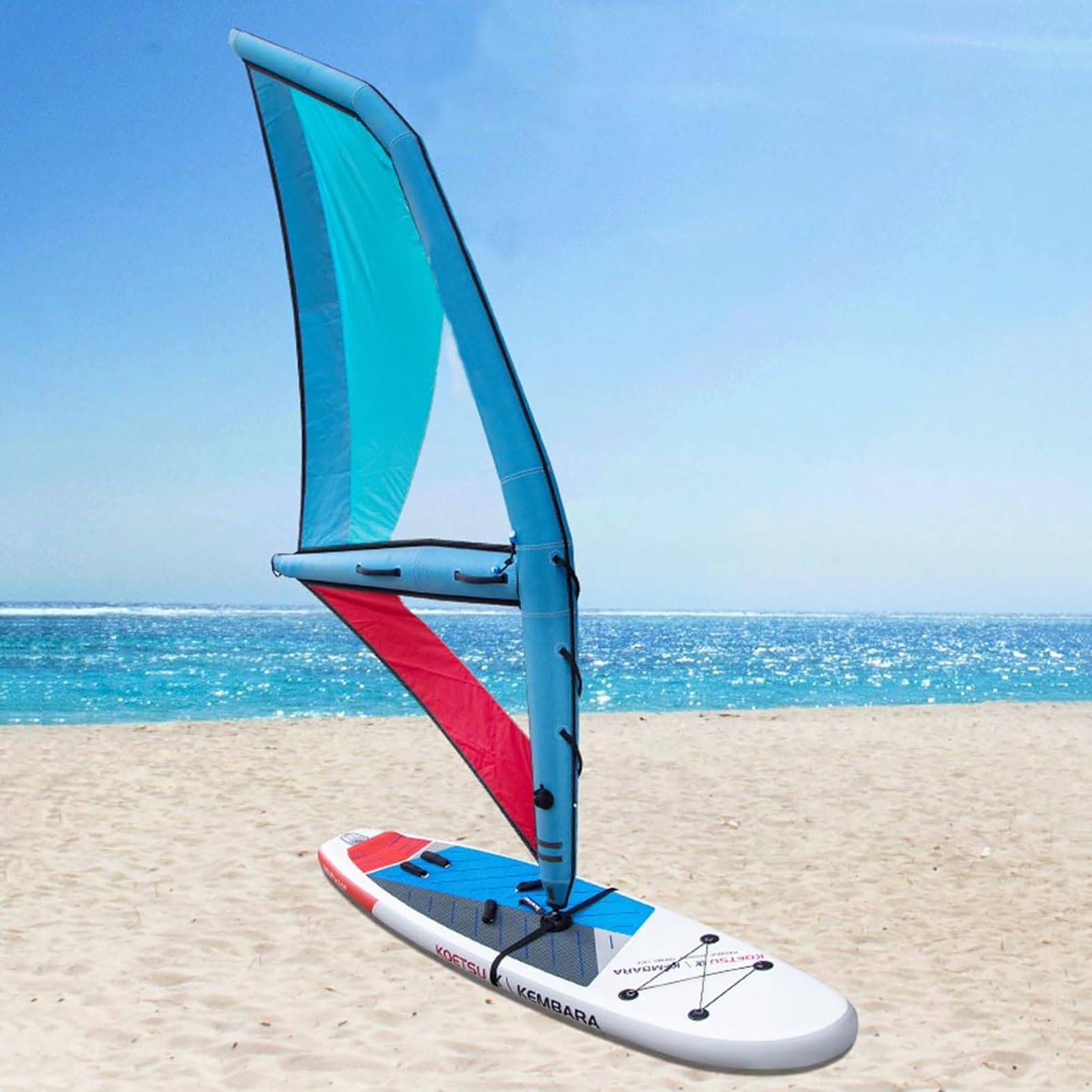 Tabla de remo inflable con vela de windsurf, tela Oxford duradera y diseño de PVC para adultos, perfecta para surf y juegos acuáticos
