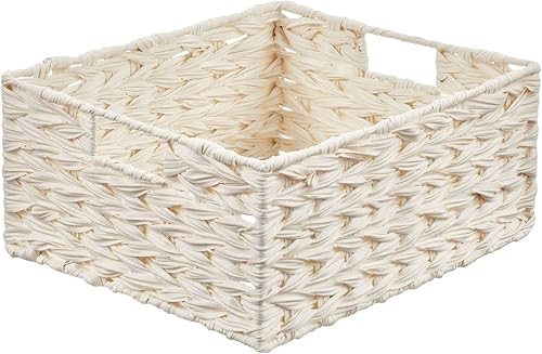 Miniatura 7 de mDesign Cesta organizadora de almacenamiento de alimentos para despensa de cocina de granja, organización de contenedores para armarios, estantes,