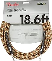 Vista 24 de Fender 10-Foot Professional Instrument Cable, Straight-Angle, Desert Camo - 2 Pack