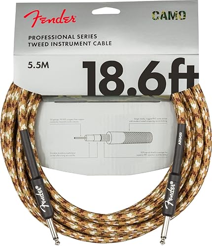 Miniatura 31 de Fender Cable de instrumento original de 18.6 pies, recto, negro, 1 paquete