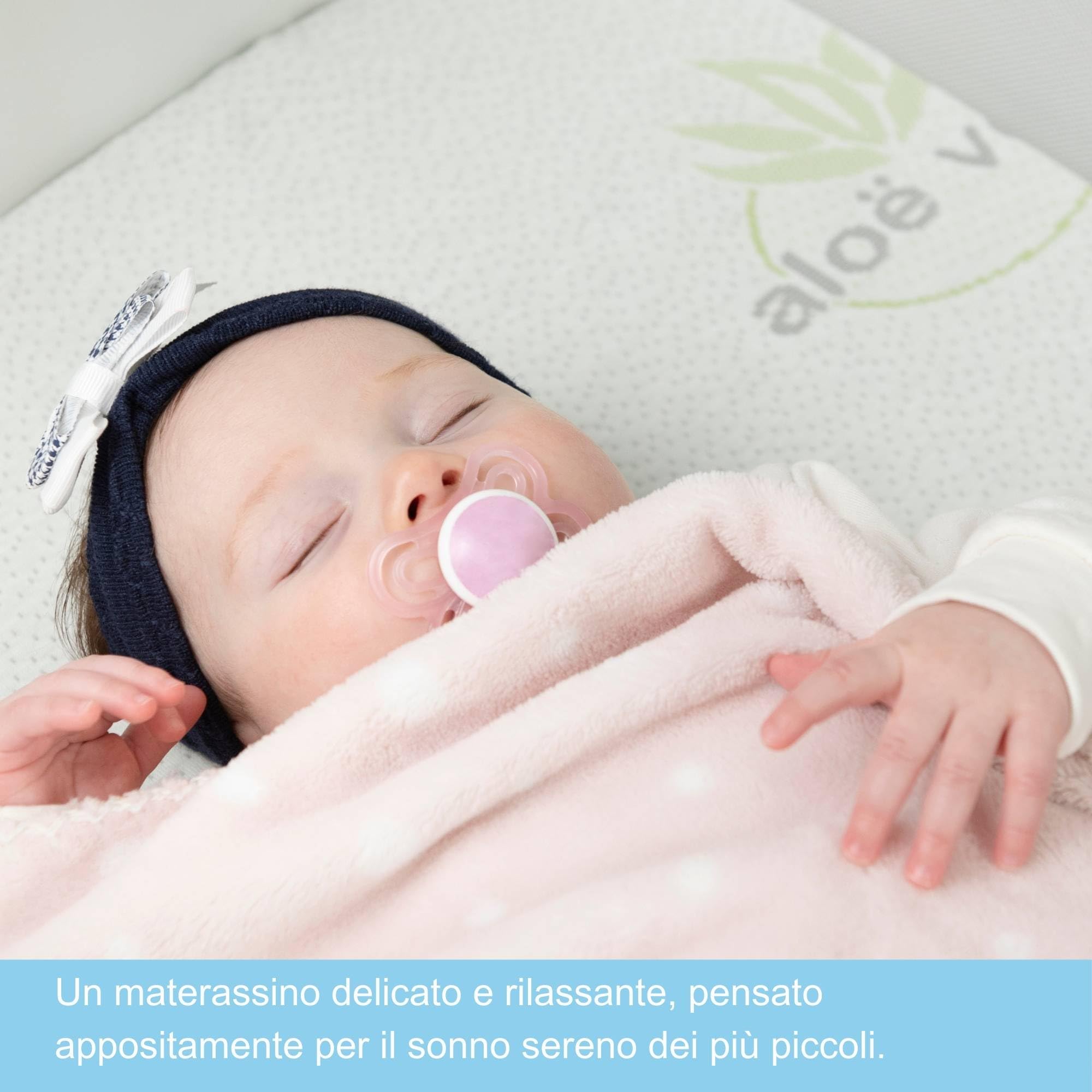 Babysanity Materasso Next To Me Aloe Sfoderabile Antisoffoco con Fori a Norma EN16890:2017 Chicco Lullago Kinderkraft Uno Jane Baby Side Cam Cullami Close To Me Brevi Nanna Oh Misure 83x50x6cm (Aloe)