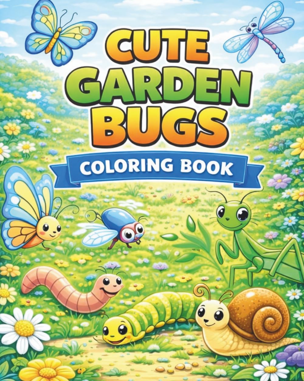 Cute Garden Bugs: Coloring Book