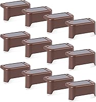 Vista 7 de GIGALUMI Luces solares de cubierta para exteriores, paquete de 16 luces solares impermeables LED solares para escaleras al aire libre, escalones