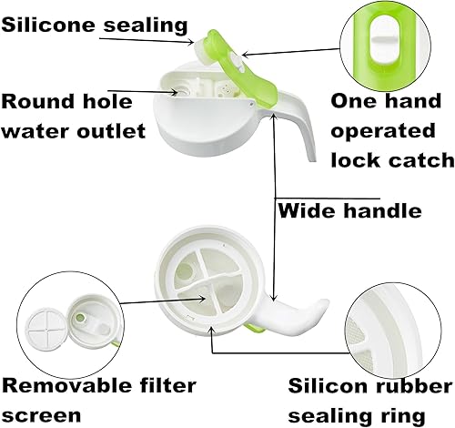 Miniatura 3 de Karafu Jarra de agua con tapa y boquilla de bloqueo hermética de 50 onzas, jarra de vidrio resistente al calor para agua, café, té y otras bebidas