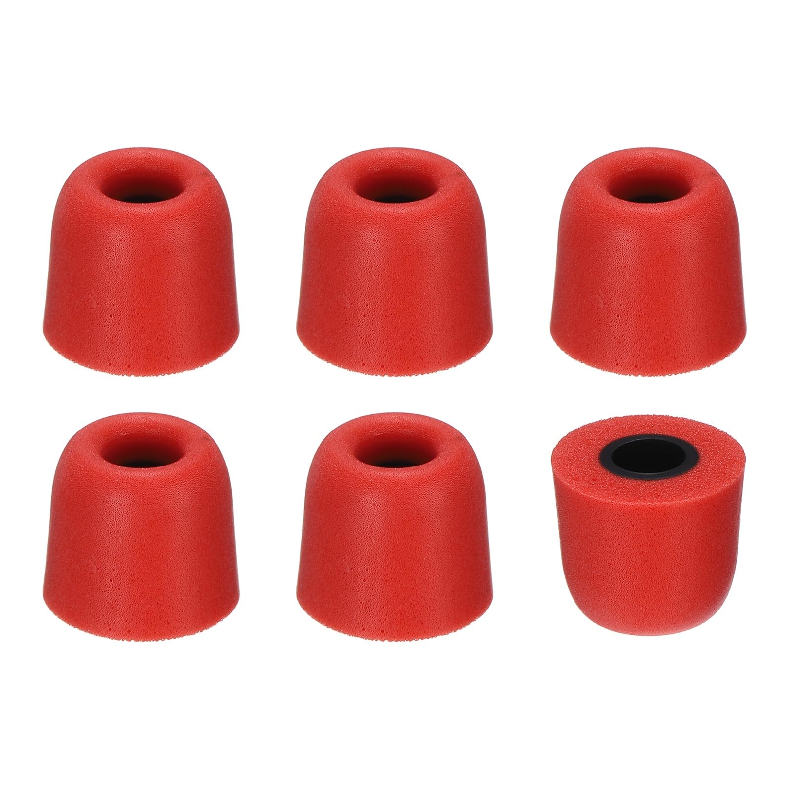 Nexarelle Memory Foam Earbud Tips (4.9mm/0.19"), 6Pcs / 3Pairs - Medium Ear Bud Replacement Tips Noise Isolation, Ultimate Comfort Secure Fit Buds for Earphones Earplugs, Red