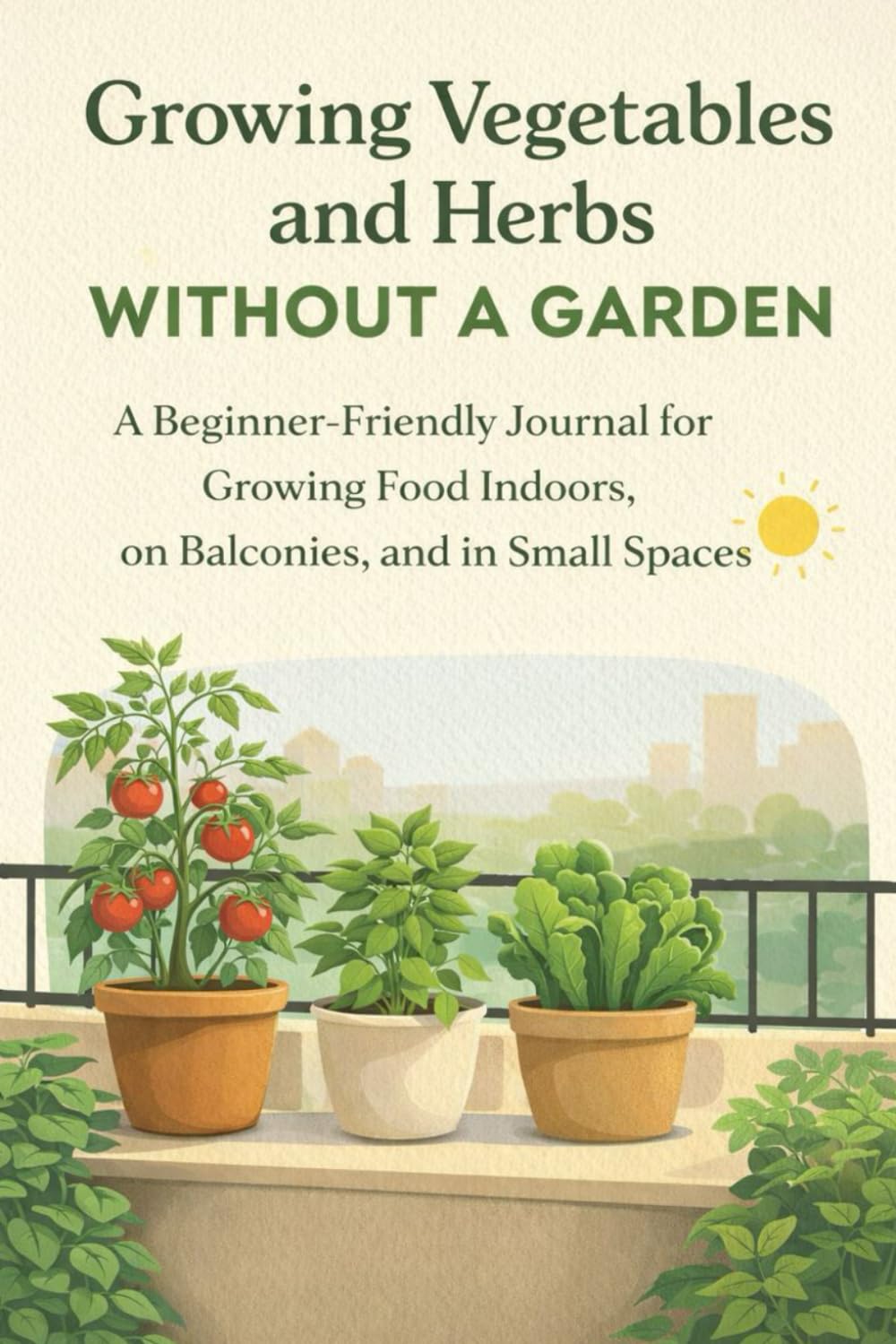Growing Vegetables and Herbs Without a Garden: A Beginner-Friendly Journal and Tracker for Apartments, Balconies, and Containers