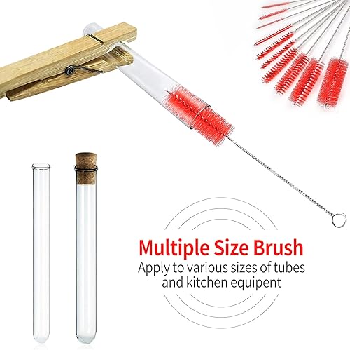 Vista 44 de CiaraQ Cepillos de limpieza de botellas, juego de cepillos de tubo de nailon de 8 pulgadas, limpiador para botellas de cuello estrecho, tazas